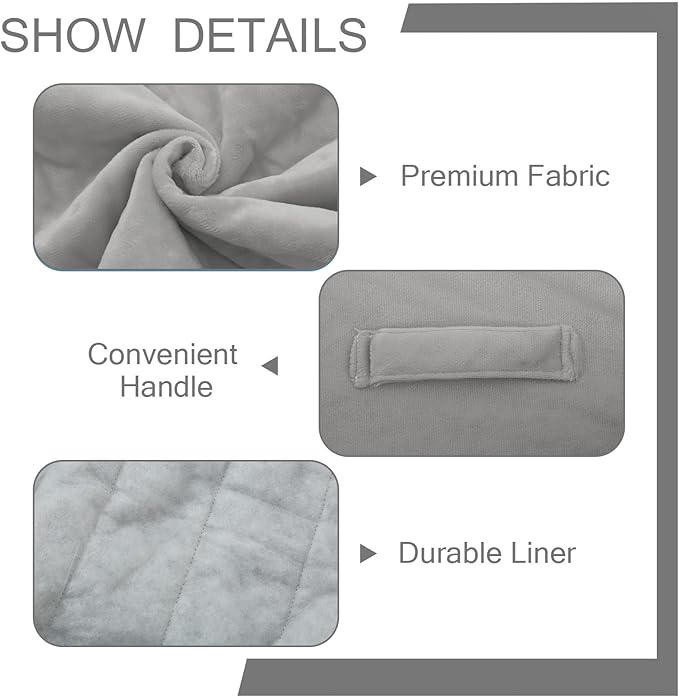 MeMoreCool Square Stuffed Pouf Ottoman Foot Rest, Floor Pouf Foot Stool with Foam Chunk Filling, Soft Stuffed Ottoman Footrest for Living Room, Light Grey