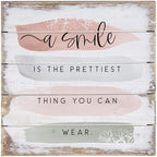 Simply Said, INC Perfect Pallet Petites 8" Rustic Wood Sign - A Smile is the Prettiest Thing You Can Wear - PET22008