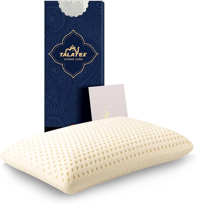 Talatex Premium Talalay Latex Pillow, Supportive and Comfortable, Relieves Pressure Points, Ideal Gift with Removable Tencel Cover