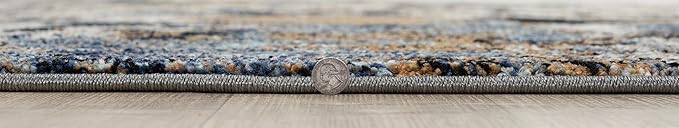 Keen Home Design Area Rugs - 8ft Round Non-Shedding, Abstract Rugs for Kitchen, Living Room, Bedroom, Dining Room, Entryway - Size: 7'10" Square, Multi