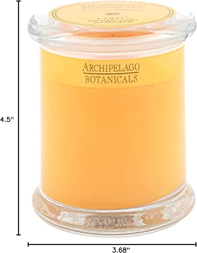 Archipelago Botanicals Lanai Glass Jar Candle, Pineapple, Mandarin and Ginger Scent, Lead-Free Candle Wicks, Burns Approx. 60 Hours (8.6 oz)