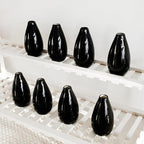 Modern Black Small Ceramic Vase Set of 8 for Living Room Bedroom 4.13'' Minimalist Fresh Flower Vases for Home Decor Office Fireplace Centerpieces Nordic Style Gift for Fake Plant 8 Pack