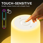 Auxmir Night Light for Kids Baby, Dimmable Touch Lamp for Nursery, 11 RGB Colors 5 Brightness, Portable Rechargeable Bedside Table Lamp for Nightstand, Kids Night Light for Bedroom Living Room, White