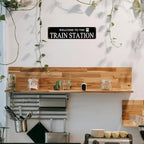 Rustic Train Station Sign Vintage Metal Tin Sign Welcome To The Train Station Signs Train Decor Home Bar Pub Poster Wall Art Decorative 4x16 Inch