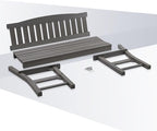 Psilvam 3-Person Outdoor Memorial Bench, All-Weather Poly Lumber Garden Bench, Rot-Resistant Outdoor Patio Bench for Park,Porch,and Church(Grey)