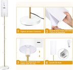 BoostArea Floor Lamp for Living Room with 3 Color Temperatures Bulb, Modern Floor Lamps, Classic Tall Lamp for Office, Standing Lamps for Bedroom, Kids Room, Study(9W LED Bulb, White Linen Shade)