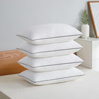 Acanva Cooling Bed Pillows for Sleeping Set of 4, Hotel Quality with Premium Soft and Supportive 3D Down Like Filling for Back, Stomach, or Side Sleepers,Machine Washable, King(Pack of 4), White