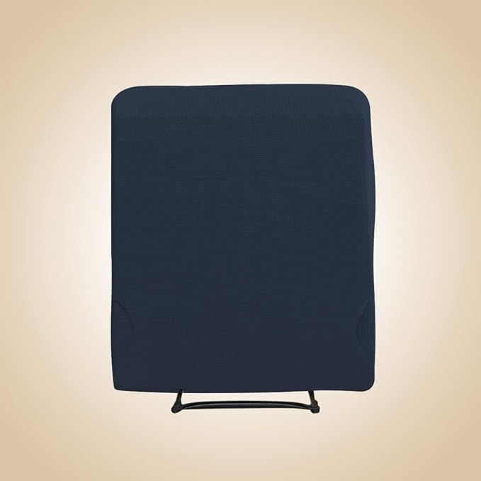 Easy-Going Recliner Stretch Sofa Slipcover Sofa Cover 4-Pieces Furniture Protector Couch Soft with Elastic Bottom Spandex Jacquard Fabric Small Checks(Recliner,Dark Blue,Large)