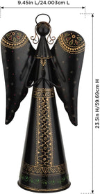 Regal Art & Gift Angel Statue - Metal Indoor/Outdoor Garden Statue Deals, Elegant Garden Decor, Beautiful Gifts for Women, Exquisite Angel Statues for Garden,23-Inch, Black/Gold