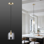 Pendant Light for Kitchen Island, Gold Modern Crystal Glass Modern Pendant Lights, Dome Pendant Light in Kitchen Island, E12 Bulb Indoor Island Pendant Lights,for Dining Room,Living Room