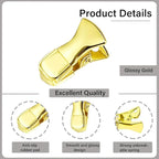 35 Pack Mini Metal Alligator Clips for Crafts Non-Slip Silicone-Coated Retro DIY Badge Small Clips (Glossy Gold)