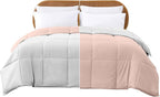 Modern Threads Down Alternative Reversible Comforter Blush/White Queen