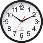 Atomic Wall Clock, Modern 14 Inch Battery Operated Wall Clocks, Analog Clock for Living Room, Office, Home, Bedroom, Kitchen, Bathroom(Black)