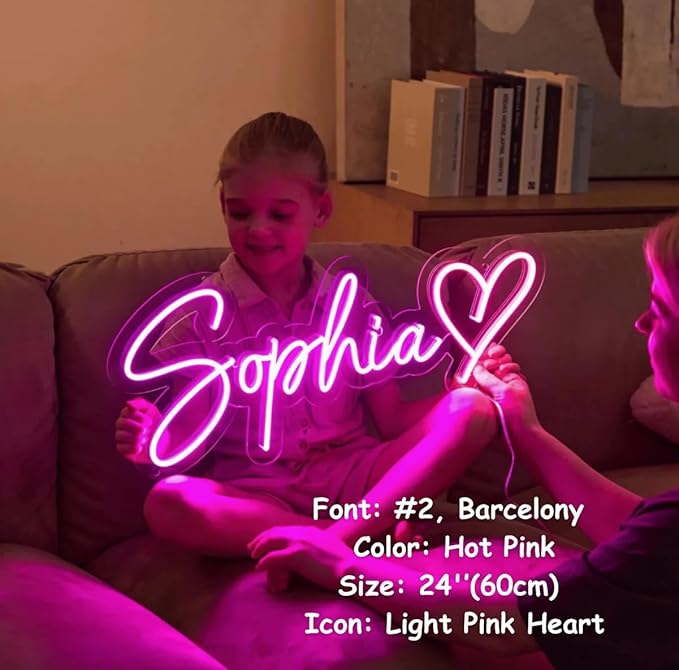 Custom Neon Signs, Neon Sign Customizable for Wall Decor, Custom Name Sign Personalized Neon Sign for Wedding Birthday Party Christmas