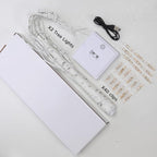 Meonua2-pack Money Tree Gift Card Holder LED Twig Lights - Battery/USB Powered Light Up Display with 22 Clear Clips for Birthday Wedding Photo (Warm Color)