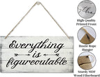 Everything is Figureoutable Decor Sign, Printed Wood Wall Art Sign, Funny Home Signs Decor, Hanging Wood Sign Home Decorative, Rustic Farmhouse Inspirational Wood Sign Decor Wall Art 12x6 in
