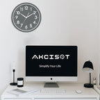 AKCISOT Wall Clock Bathroom 10 Inch Analog Small Wall Clocks Battery Operated - Silent Non Ticking Modern Simple Style Clock Decorative for Kitchen,Bedroom,Home Office,Living Room,School(Gray)