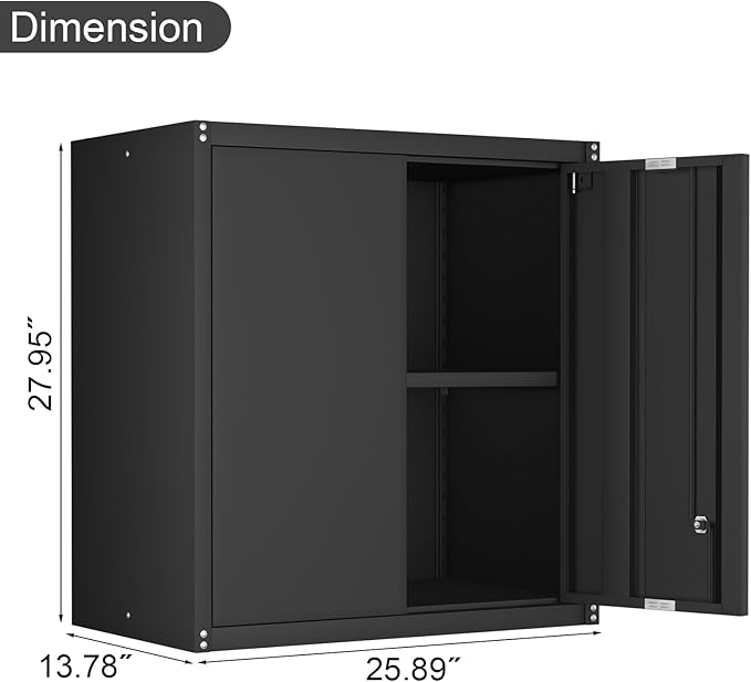 Wall Cabinet Storage,Steel Cabinet with Locking,Metal Storage Cabinet for Home Office,Kitchen