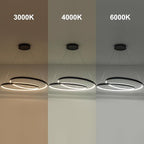 Pendant Light Fixtures with Irregular Ring, 31.49″Black Dining Room Light Fixture Dimmable Color 3000K-6500K, High Ceiling Chandelier Foyer Chandelier for Dining Room, Living Room, Bedroom