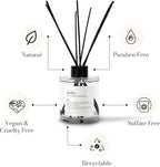 Duša Grapefruit Reed Diffuser & Sticks - 5 Fl Oz Essential Home Fragrance for Bathroom, Office & Living Spaces – Stylish & Long-Lasting Room Air Freshener - Ideal for Housewarming & Special Occasions