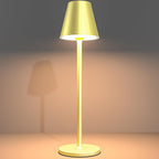 Modern LED CordlessTable Lamp,4000mAh Rechargeable Battery Desk lamp,3 Level Brightness Night Light, Minimalist Design, for Couple Dinner/Coffee Table/Restaurant/Bedroom(Champagne Gold)