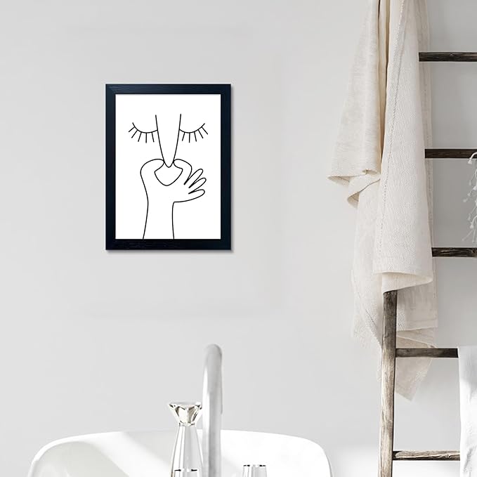 Framed Black and White Bathroom Wall Art Funny Bathroom Wall Decor Bad Smell Humor Canvas Print Artwork Toilet Art Decor