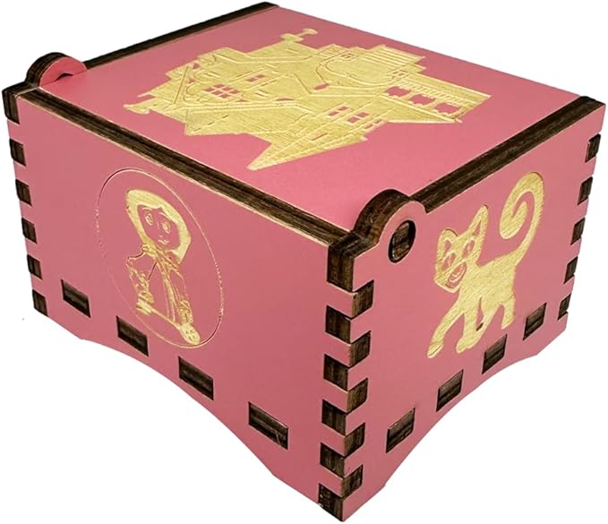 Youtang Music Box Engraved Wooden Gifts Mini Musical Box Play Dreaming for Birthday/Anniversary/Valentine's Day/Christmas (Wind up, Pink)