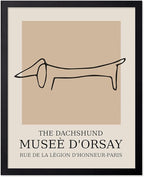 Poster Master Vintage Poster - Retro Minimalist Print - Gift for Artist, Housewarming - Dachshund Dog, Line Drawing, Abstract - Wall Decor for Living Room, Bedroom, 16x20 Black Framed