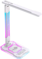 WILIT Desk Lamp for College Dorm Room,Sound Reactive RGB Lamp, Gamer Room Decor, Table Lamp with Wireless Charger&USB Charging Port,Touch Control Lamp,LED Reading Lamp for Home Office,Men Gifts