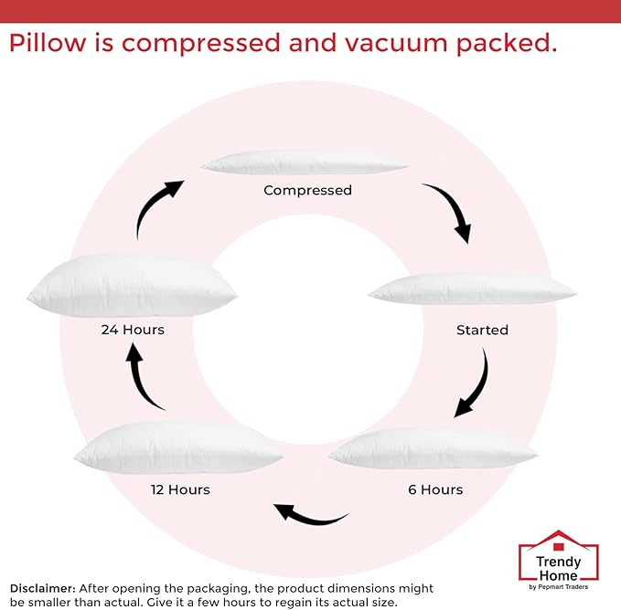 Trendy Home 12x18 Throw Pillow Insert (Pack of 2, White), Bed and Couch Pillows Stuffer Hypoallergenic, Lumbar Support Decorative Home Outdoor Pillow Filler (Non Woven, 2 Pack)