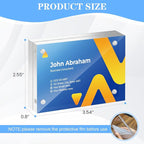 10 Pack Mini Acrylic Picture Frames 2.5 x 3.5 Inch Clear Acrylic Business Card Frame Double Sided Magnetic Photo Block Frames Wallet Size Desktop Display Stand for Office Home