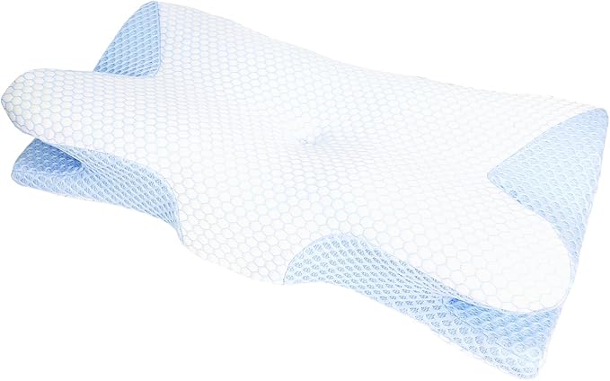 Contour Memory Foam Sleeping Pillows, Bed Pillow for Neck and Shoulder Pain, 2 in 1 Ergonomic Neck Cervical Pillow - for Side,Back,Stomach Sleepers - Neck Pain Relief
