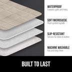 GORILLA GRIP Patented Waterproof Slip-Resistant Oversized 78” Sofa Protector Cover, for Leather or Fabric Couch Cushion, Large Microsuede Furniture Covers Dogs Pets Machine Washable Slipcover, Taupe