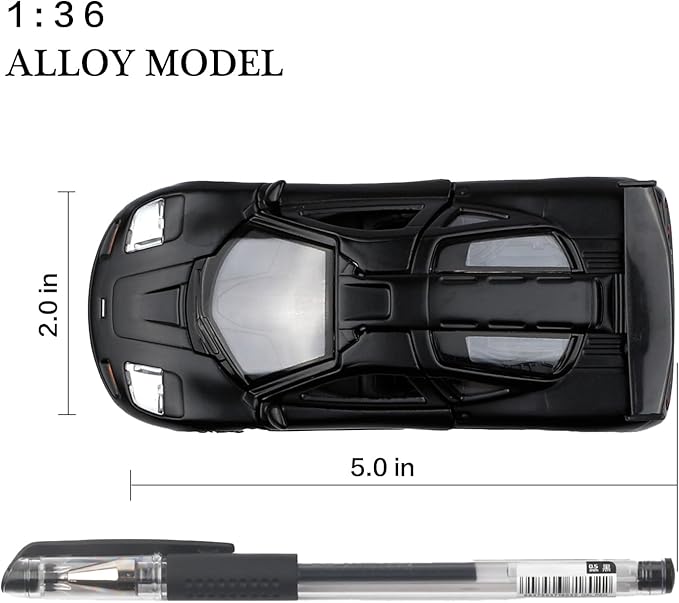 1/36 Scale 1994 Mclaren F1 Diecast Cars Models,Pull Back Vehicles Mclaren F1 Toy Cars,Cars Gifts for Boys Girls Black