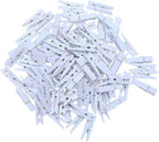 CCINEE Cute Wooden Clothespins White Craft Peg Pins Sturdy Mini Pins Clips, 1 Inch, 72 Pieces in Total
