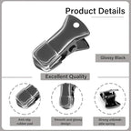 35 Pack Mini Metal Alligator Clips for Crafts Non-Slip Silicone-Coated Retro DIY Badge Small Clips (Glossy Black)