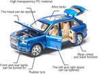 EROCK 1/24 Rolls-Royce Cullinan Model Car, Alloy Die Casting Collectible Pull Back Toy Car with Sound and Light for Kids Boy Girl Birthday Gift