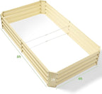 Land Guard 8×4×1ft Galvanized Metal Raised Garden Bed, Metal Planter Kit Box Outdoor for Deep-Rooted Vegetables, Flowers, Green and Herbs (Cream Yellow)…