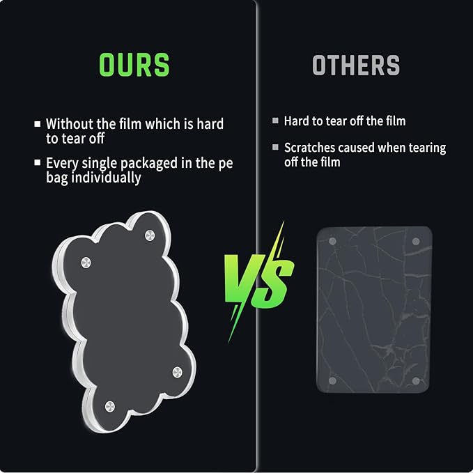 5 Pack 3x4 Inch Acrylic Polaroid Magnets Picture Frame for Refrigerator, Scalloped Clear Frames for Instax Photo, Wallet Size Mini Frame for Fridge