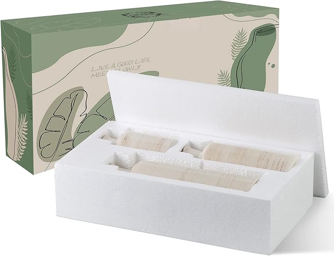 CwlwGO-Small White Ceramic Vase Set,Rustic Flower Vases for Home Décor,Flower Vase,Farmhouse Country Décor,Living Room Centerpiece Table Decorations,Shelf & Mantel Decor.