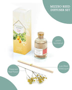 MIZZEO Reed Diffuser Set, Mango Tango 6.76 fl oz Highly Scented Room Diffuser Home Fragrance Essential Oil Reed Flower Diffuser, House Bedroom Office Decor & Gifts