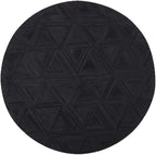 Round Black Rug – Modern Circular Rug with Non-Slip Backing | Soft Low-Pile Carpet for Living Room, Bedroom, Nursery, or Entrywayt(10x10)