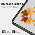 40X32 Inch Black Bathroom Mirror, Black Metal Framed Mirror for Wall, Rounded Rectangle Matte Bathroom Vanity Mirror with Tempered Glass, Anti-Rust, Horizontal/Vertical