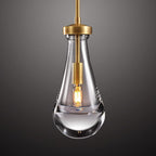 Modern Pendant Lighting for Kitchen Island, Handblown Teardrop Glass Kitchen Light Fixtures Luxury Brass Pendant Lights Hanging Lamps for Bedroom Dining Table, Hallway