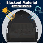 Blackout Tent for Pack and Play - One-Click Opening Pack N Play Blackout Cover - Black Out Tent for Sleep Pod & Mini Crib, Breathable Crib Blackout Cover Block 95% Light