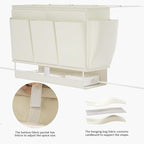 Bedside Caddy, Bed Organizer with 11 Pockets and Power Strip Holder,Versatile Bedside Storage Caddy for Home,Dorm,Bunk,Hospital,Crib Bed (2 Pack White)