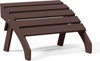 WestinTrends Dylan Outdoor Patio HDPE Adirondack Ottoman Footrest, Dark Brown
