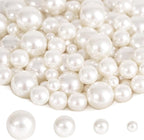 300Pcs Pearl Vase Filler, Ivory No Hole Faux Pearl Beads for Centerpieces Vases, Candle Centerpieces, Wedding Birthday Party Home Decor 8/10/14/20mm