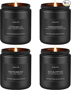 Outdoor Candle Set | Citronella/Mint/Eucalyptus/Lemongrass Summer Scented, Natural Candle Gifts - 4Pack Candles - Citronella Candles for Indoor or Outdoor Use - 28 oz,200 Hours Burn Time