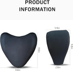 Travel Car Headrest Pillow, 100% Pure Memory Foam Car Pillow for Driving with Adjustable Strap, Breathable Removable Cover & Ergonomic Design - Softness Car Neck Support Pillow(Black, LOVE SHAPE)